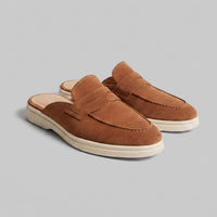 Herren Wildlederloafer mit offener Ferse und Penny-Riemen | Gottfried