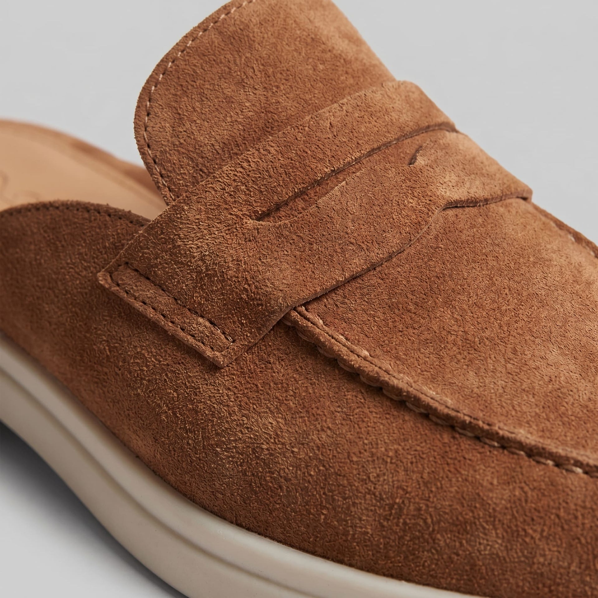 Herren Wildlederloafer mit offener Ferse und Penny-Riemen | Gottfried