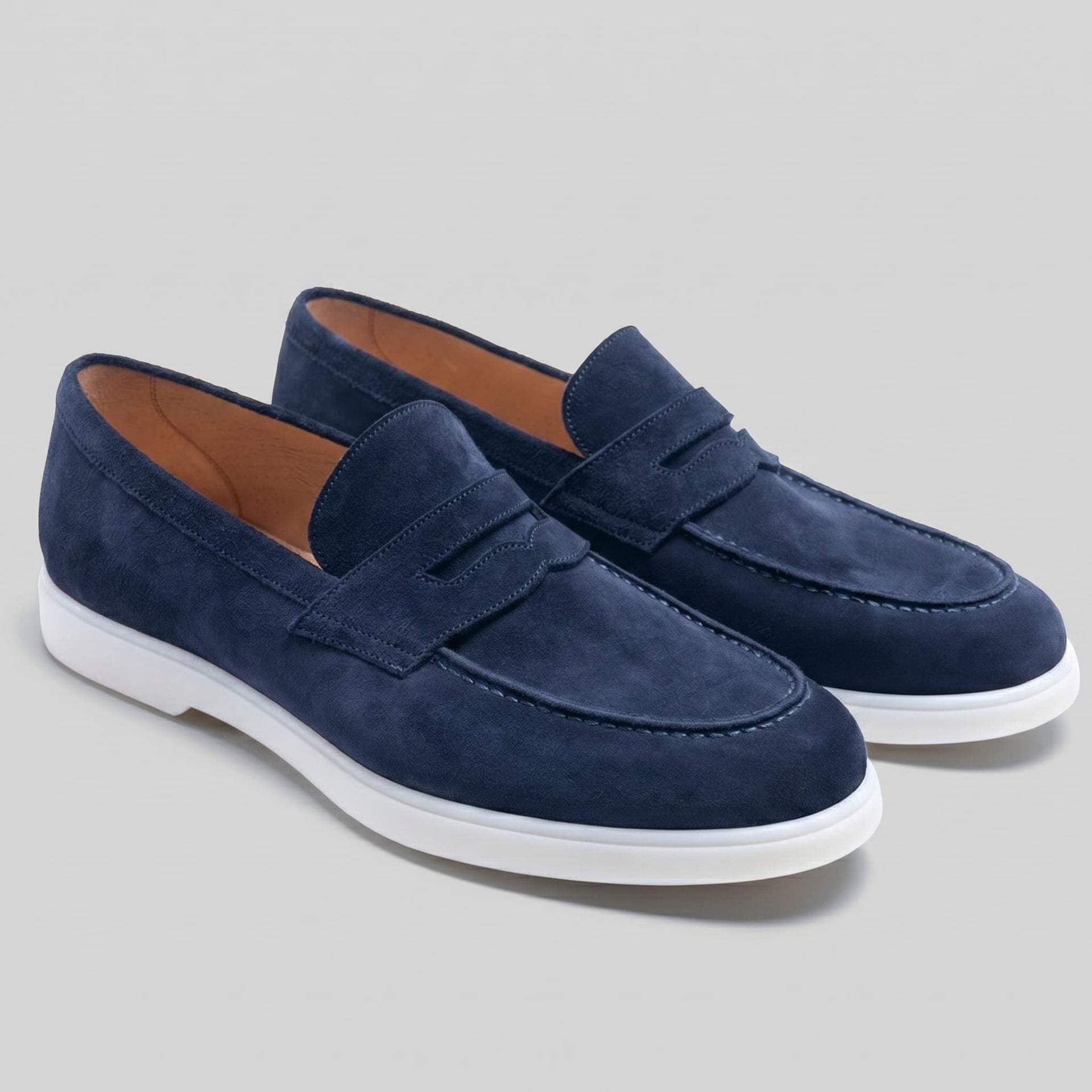 Herren Wildleder-Loafer mit weißer Sohle | Egbert