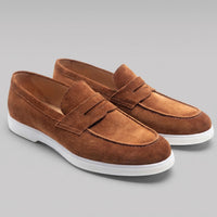 Herren Wildleder-Loafer mit weißer Sohle | Egbert