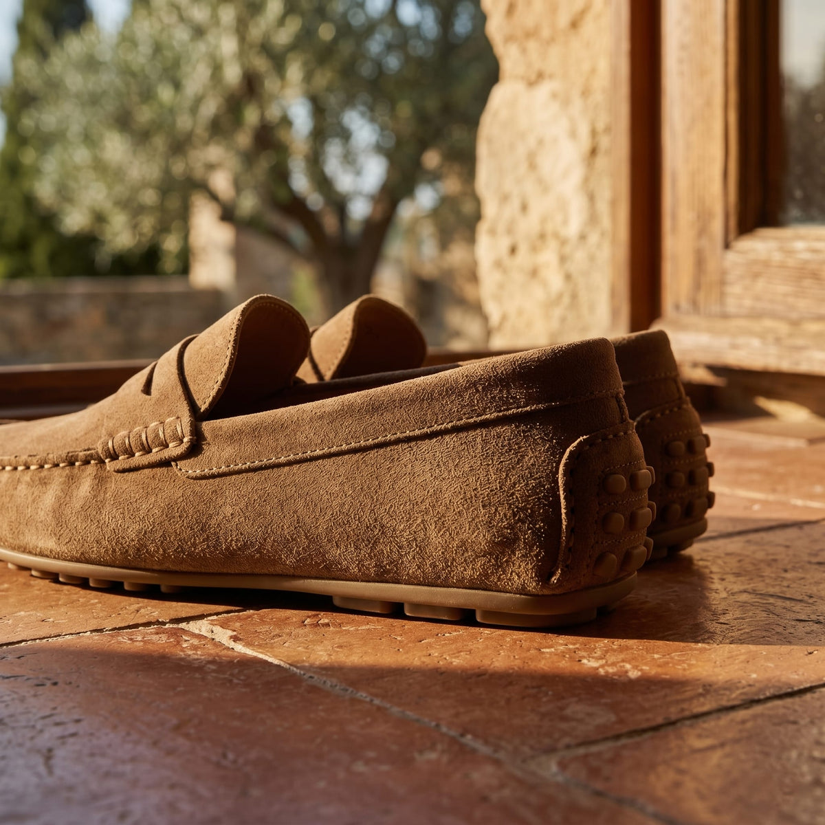 Herren Wildlederloafer mit Penny-Riegel und Noppensohle | Ekkehard