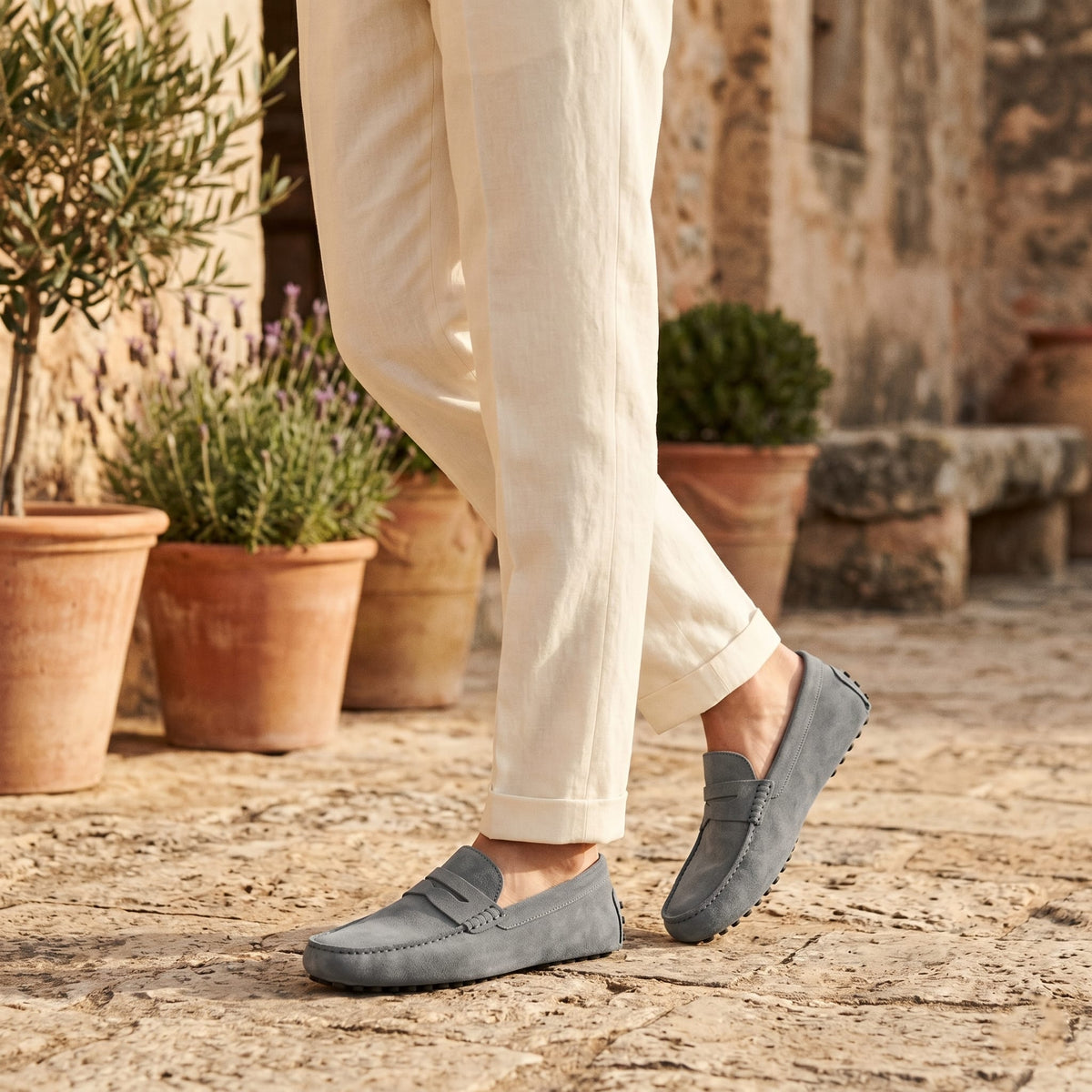 Herren Wildlederloafer mit Penny-Riegel und Noppensohle | Ekkehard_8