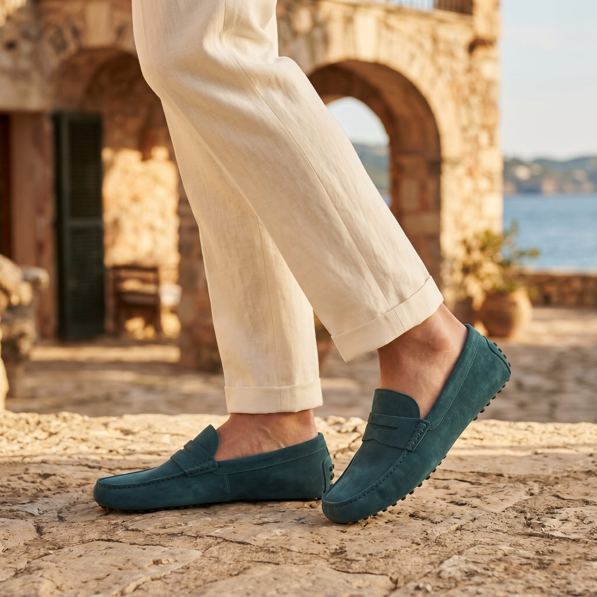 Herren Wildlederloafer mit Penny-Riegel und Noppensohle | Ekkehard_9