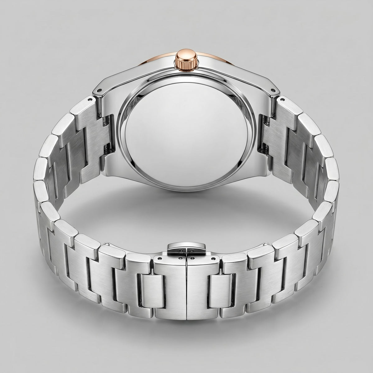 Herren Armbanduhr mit Edelstahlarmband und Tag-Datum-Anzeige | Heiner