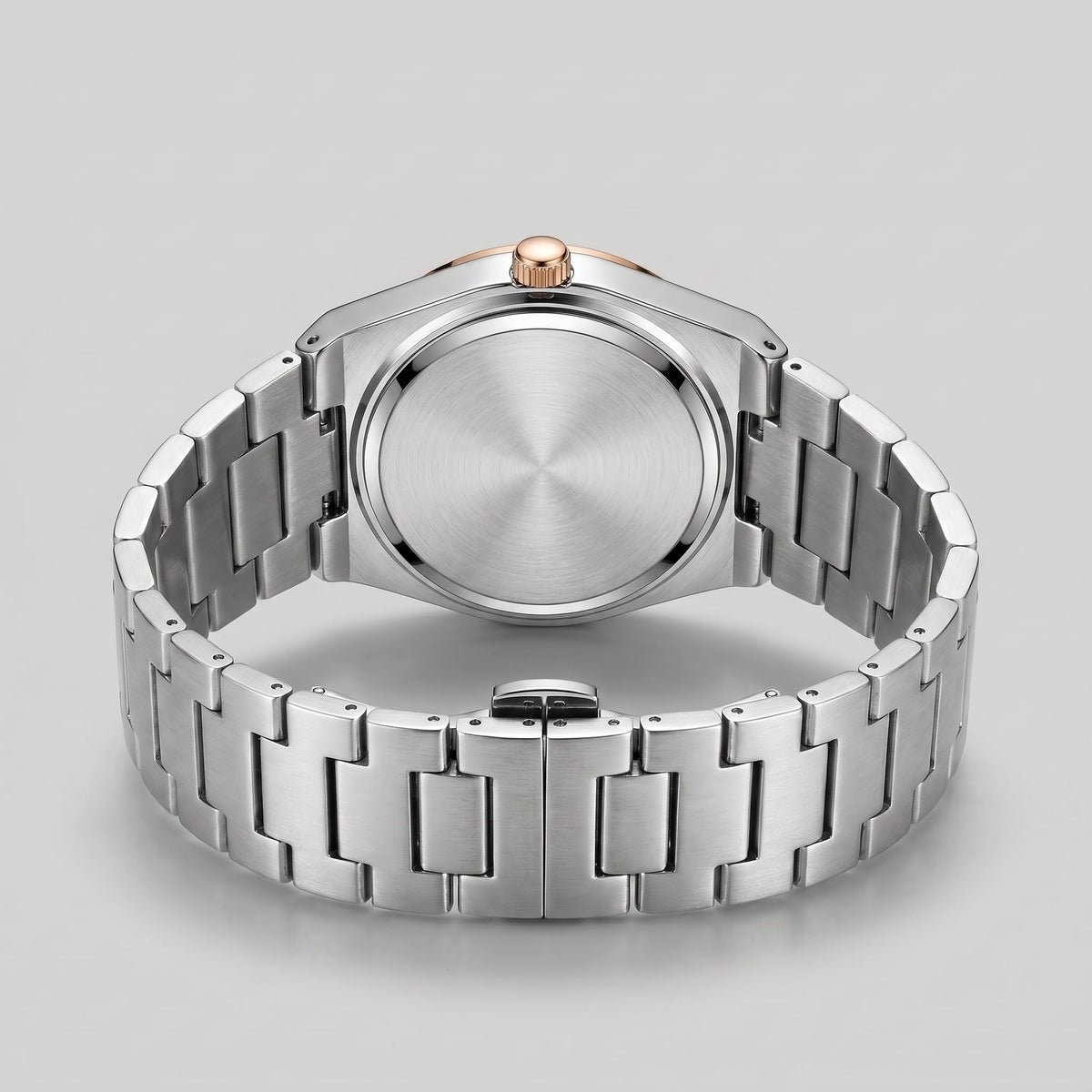 Herren Armbanduhr mit Edelstahlarmband und Tag-Datum-Anzeige | Heiner_18