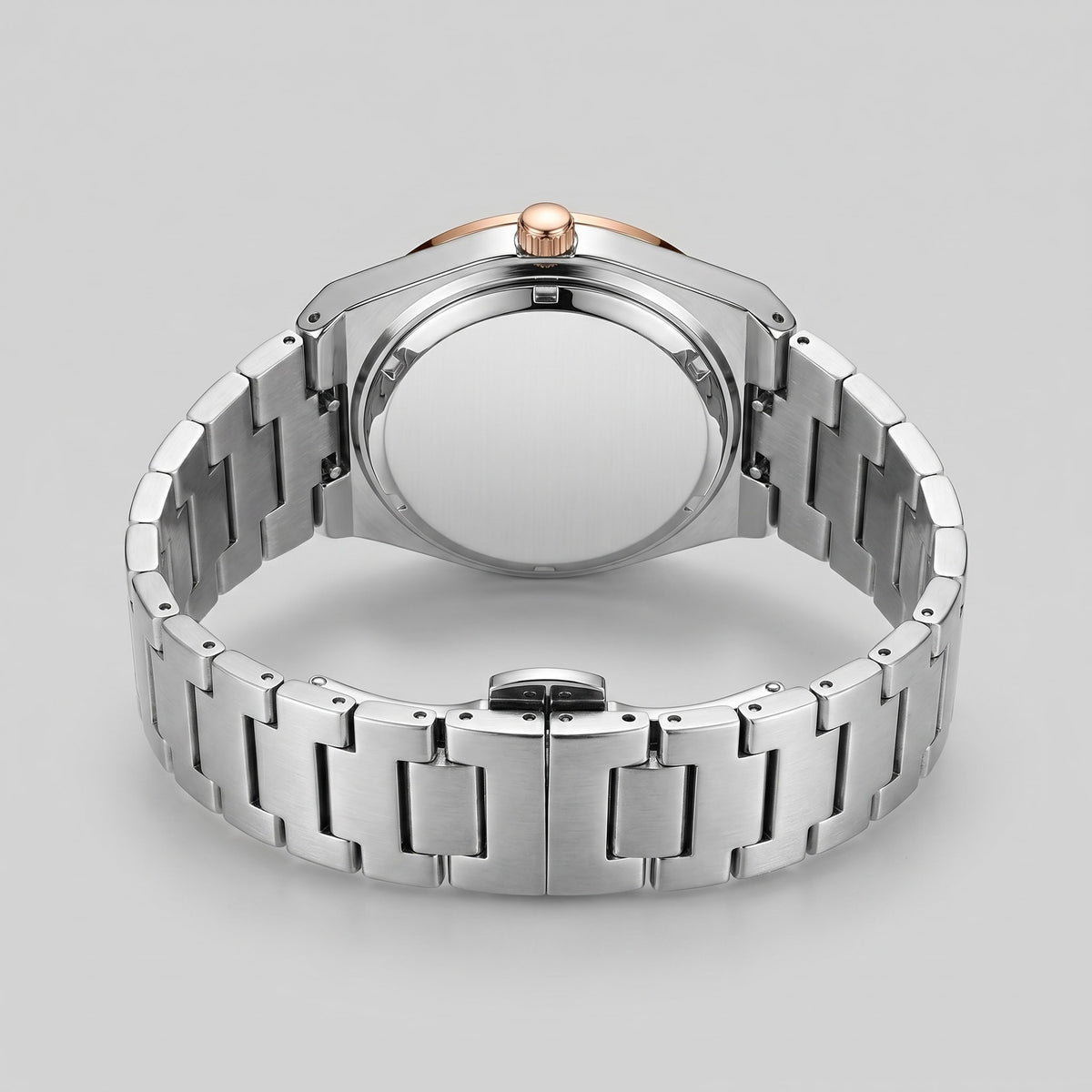 Herren Armbanduhr mit Edelstahlarmband und Tag-Datum-Anzeige | Heiner