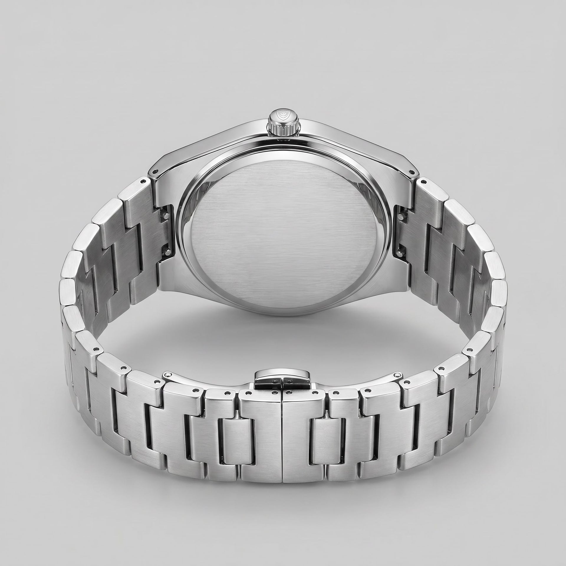 Herren Armbanduhr mit Edelstahlarmband und Tag-Datum-Anzeige | Heiner