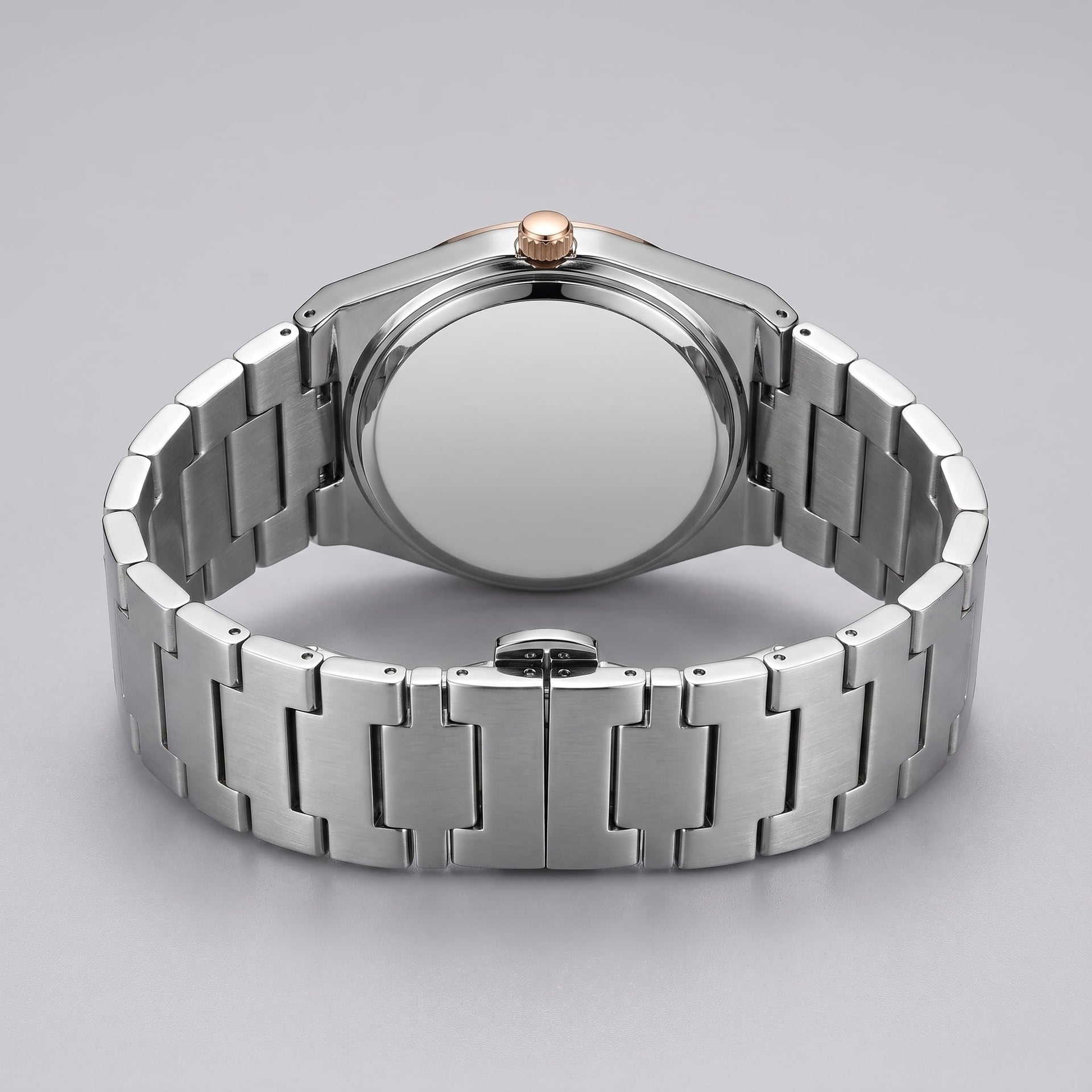 Herren Armbanduhr mit Edelstahlarmband und Tag-Datum-Anzeige | Heiner