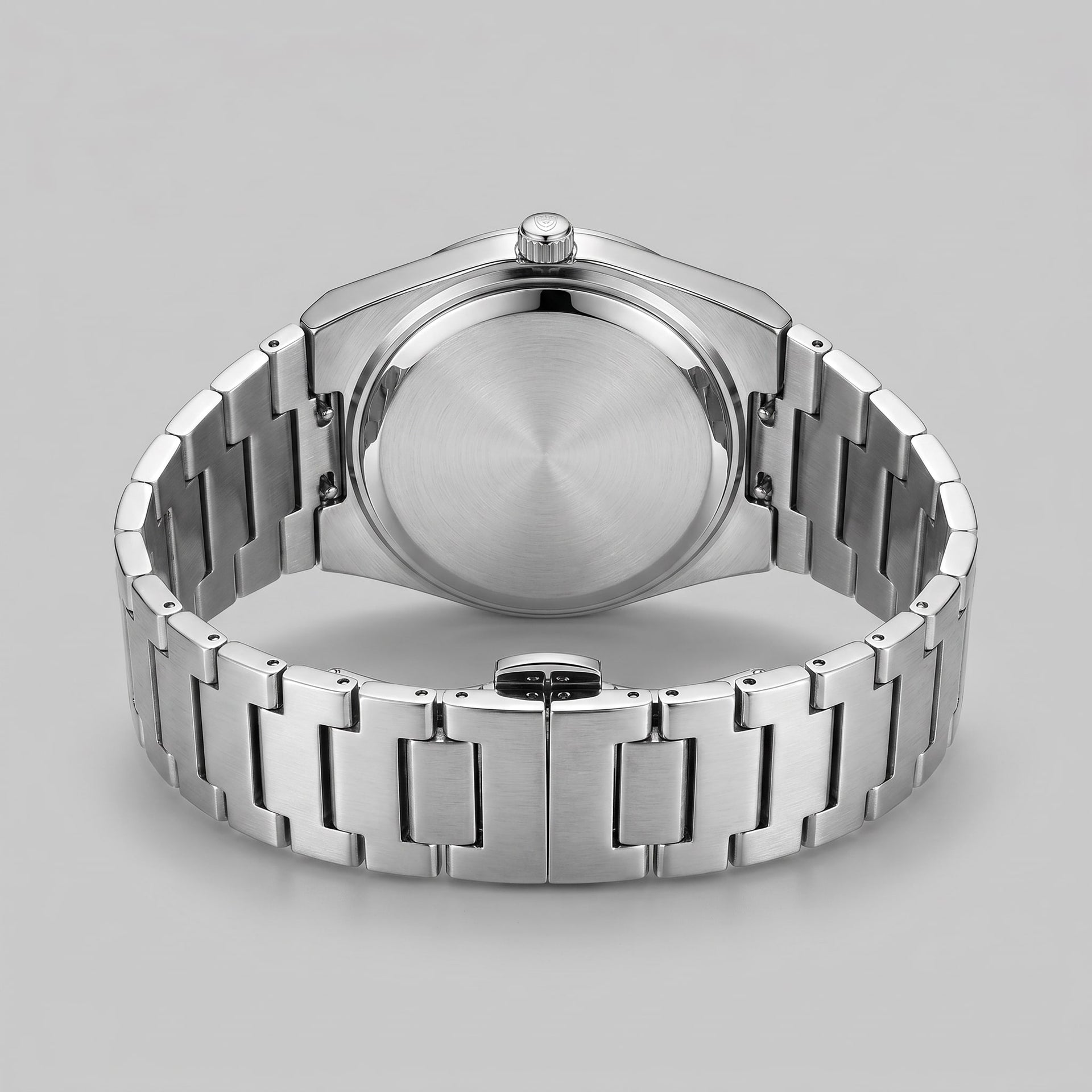Herren Armbanduhr mit Edelstahlarmband und Tag-Datum-Anzeige | Heiner