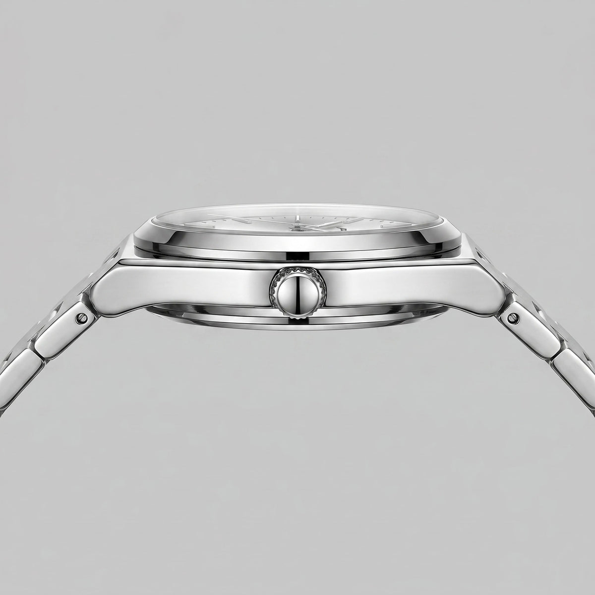 Herren Armbanduhr mit Edelstahlarmband und Tag-Datum-Anzeige | Heiner