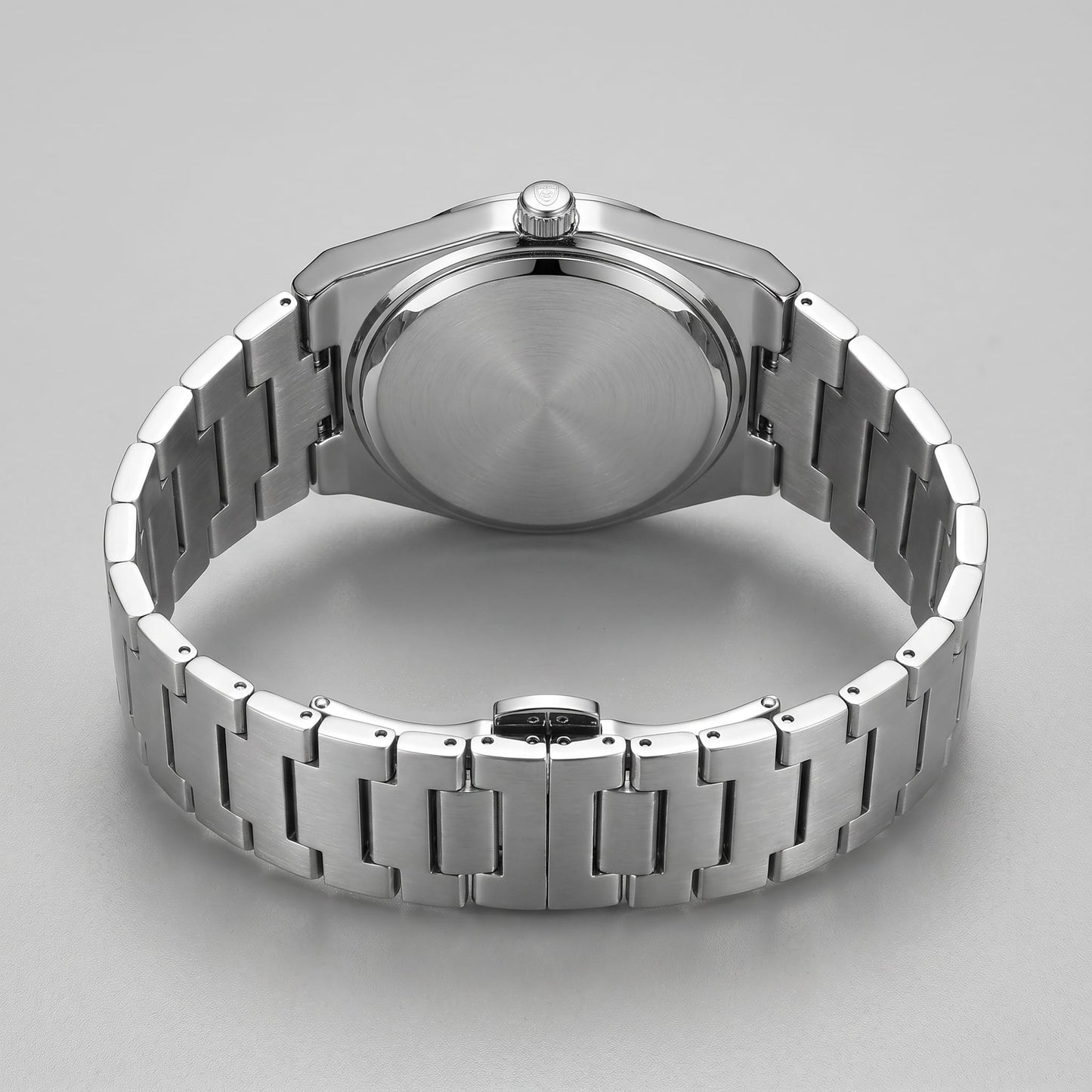 Herren Armbanduhr mit Edelstahlarmband und Tag-Datum-Anzeige | Heiner_38