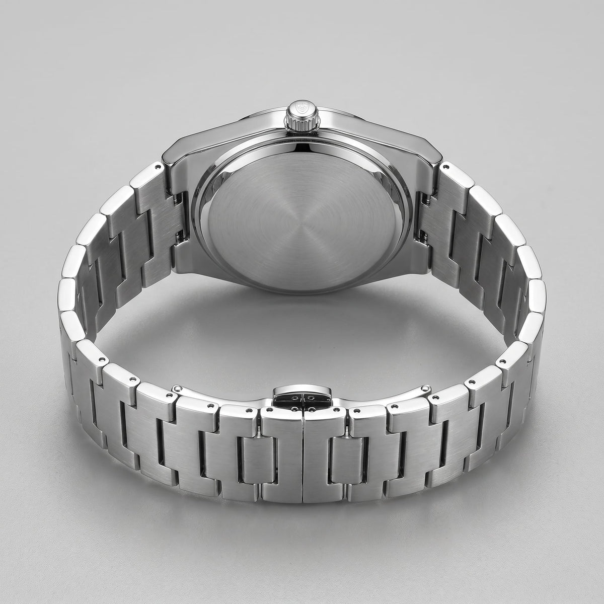 Herren Armbanduhr mit Edelstahlarmband und Tag-Datum-Anzeige | Heiner