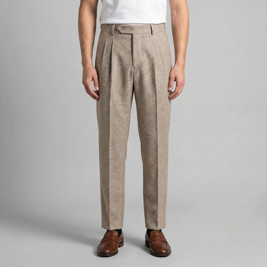 Herren Fischgrathose mit Bundfalten | Mathias_1