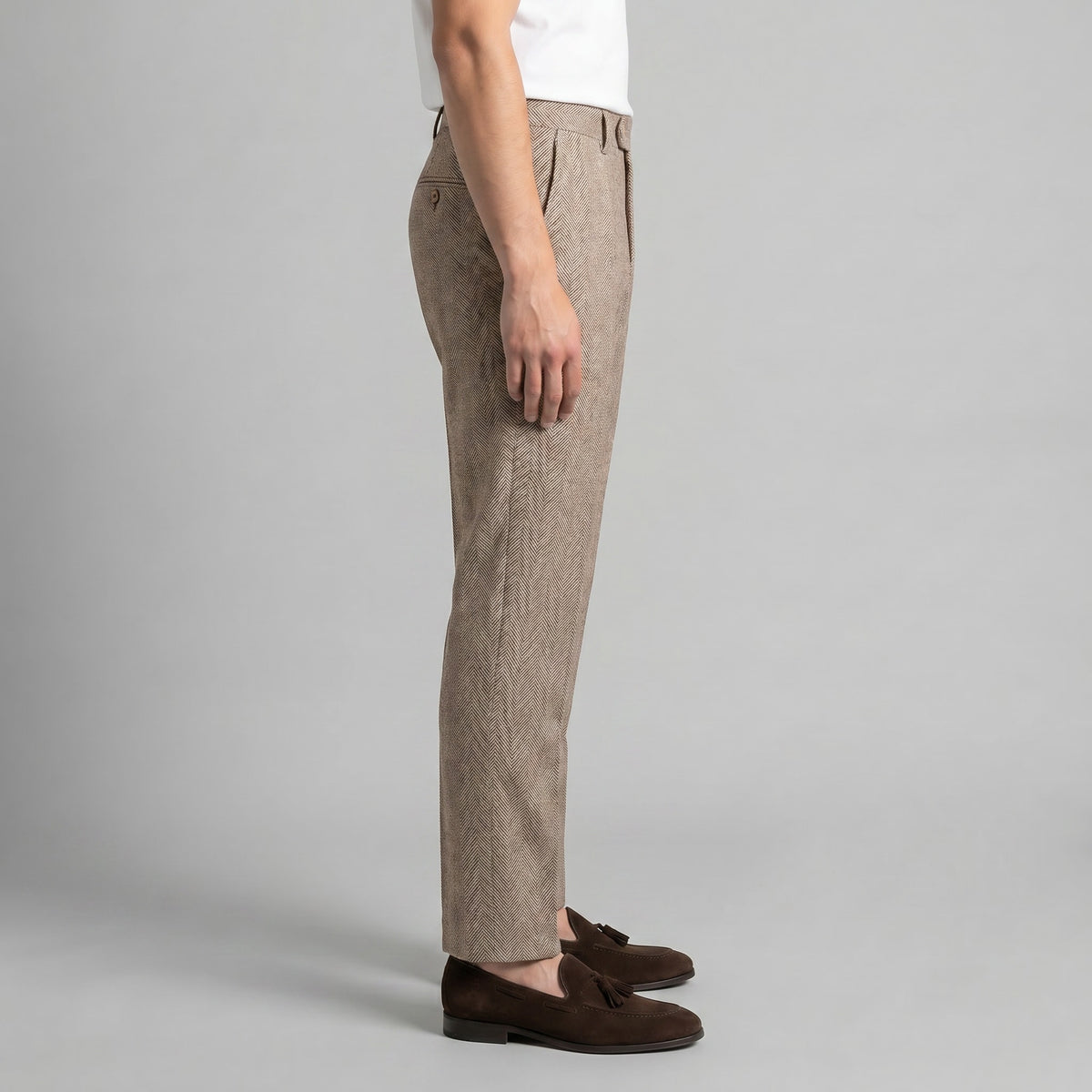 Herren Fischgrathose mit Bundfalten | Mathias_12