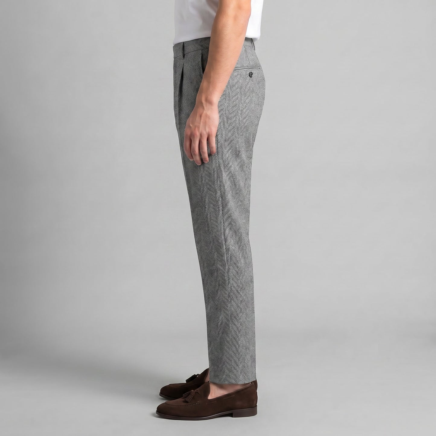 Herren Fischgrathose mit Bundfalten | Mathias_7