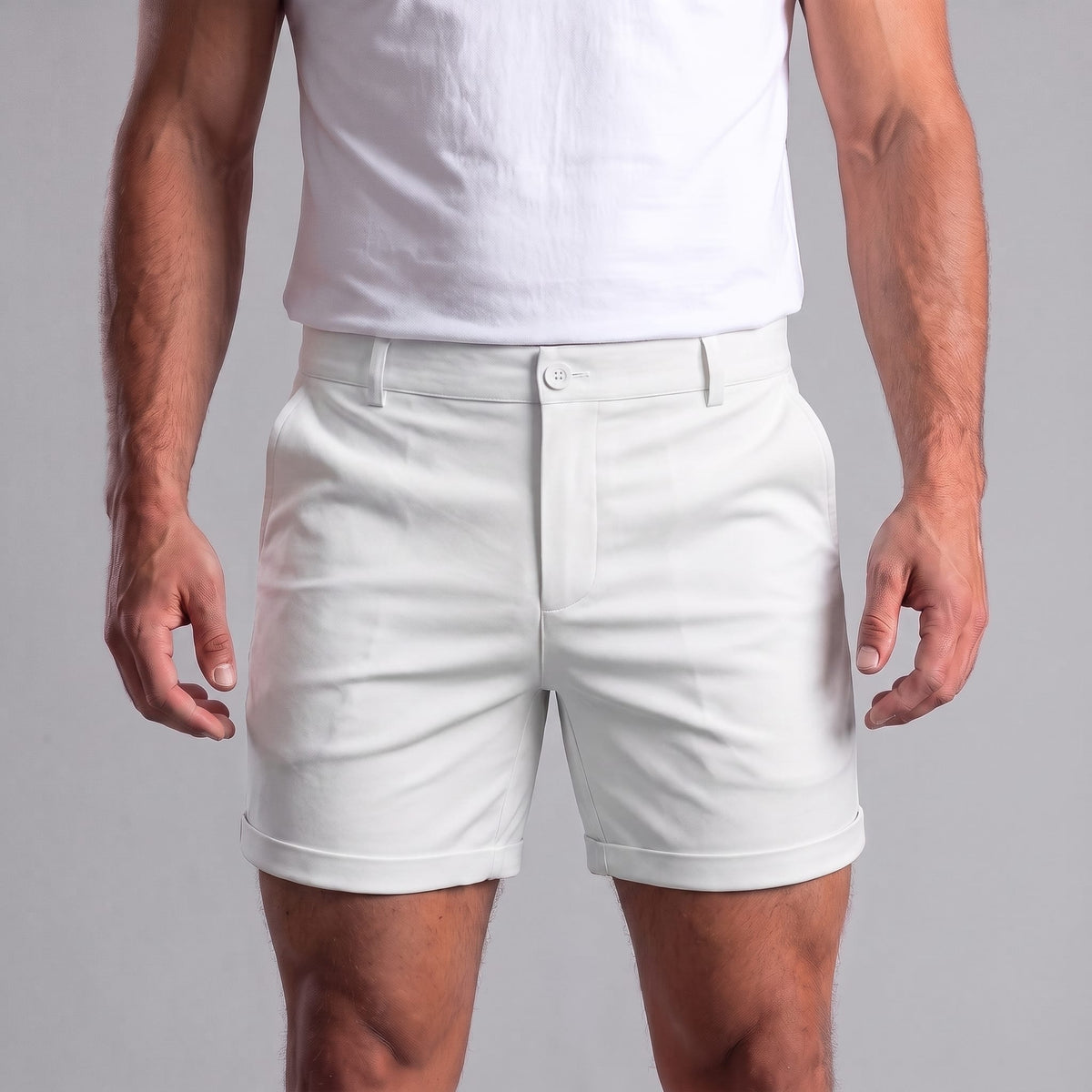 Herren Chino-Shorts mit Umschlagsaum | Steffen