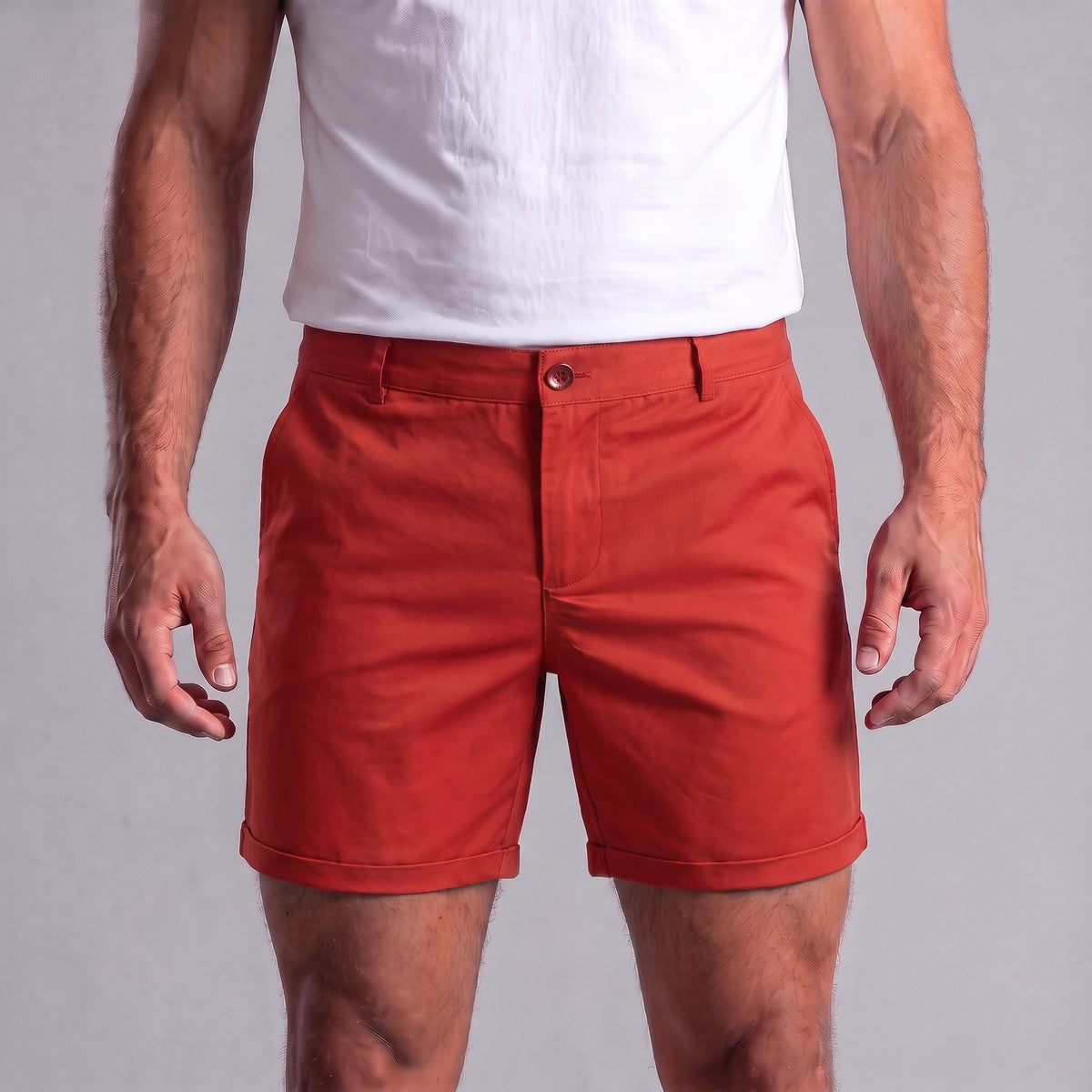 Herren Chino-Shorts mit Umschlagsaum | Steffen