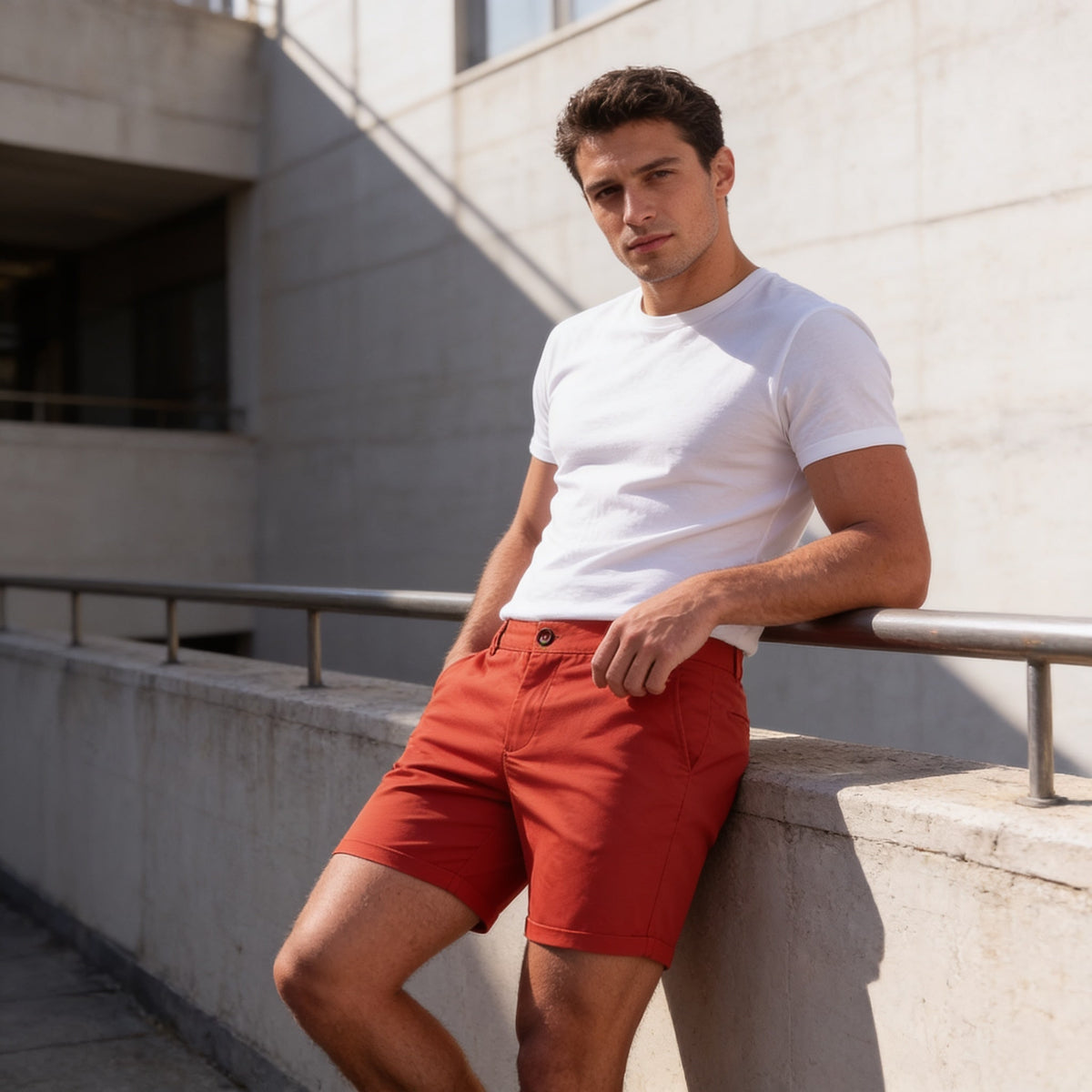 Herren Chino-Shorts mit Umschlagsaum | Steffen_42