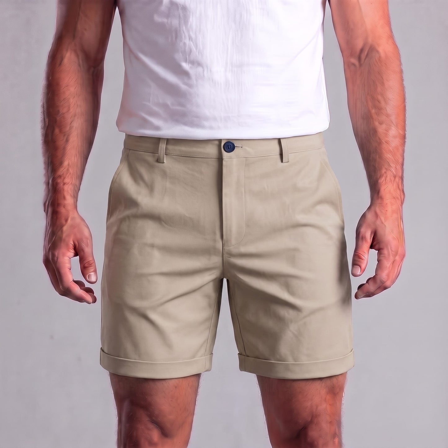 Herren Chino-Shorts mit Umschlagsaum | Steffen_43