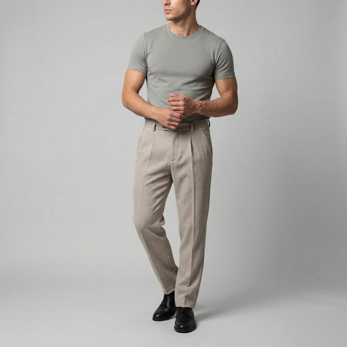 Herren Fischgrathose mit schmalem Bein | Arno_1