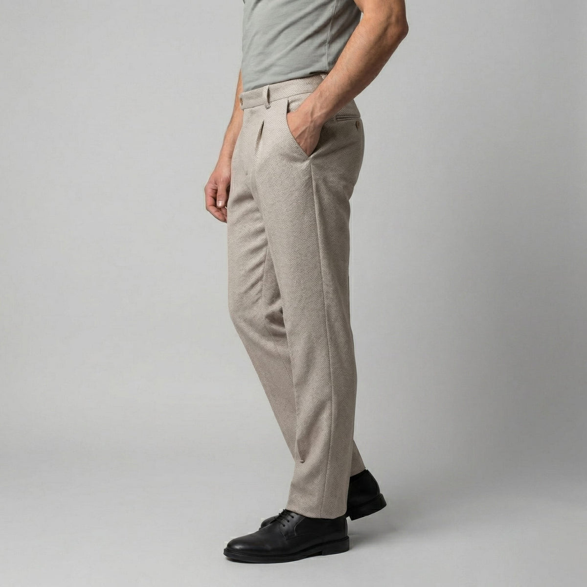 Herren Fischgrathose mit schmalem Bein | Arno