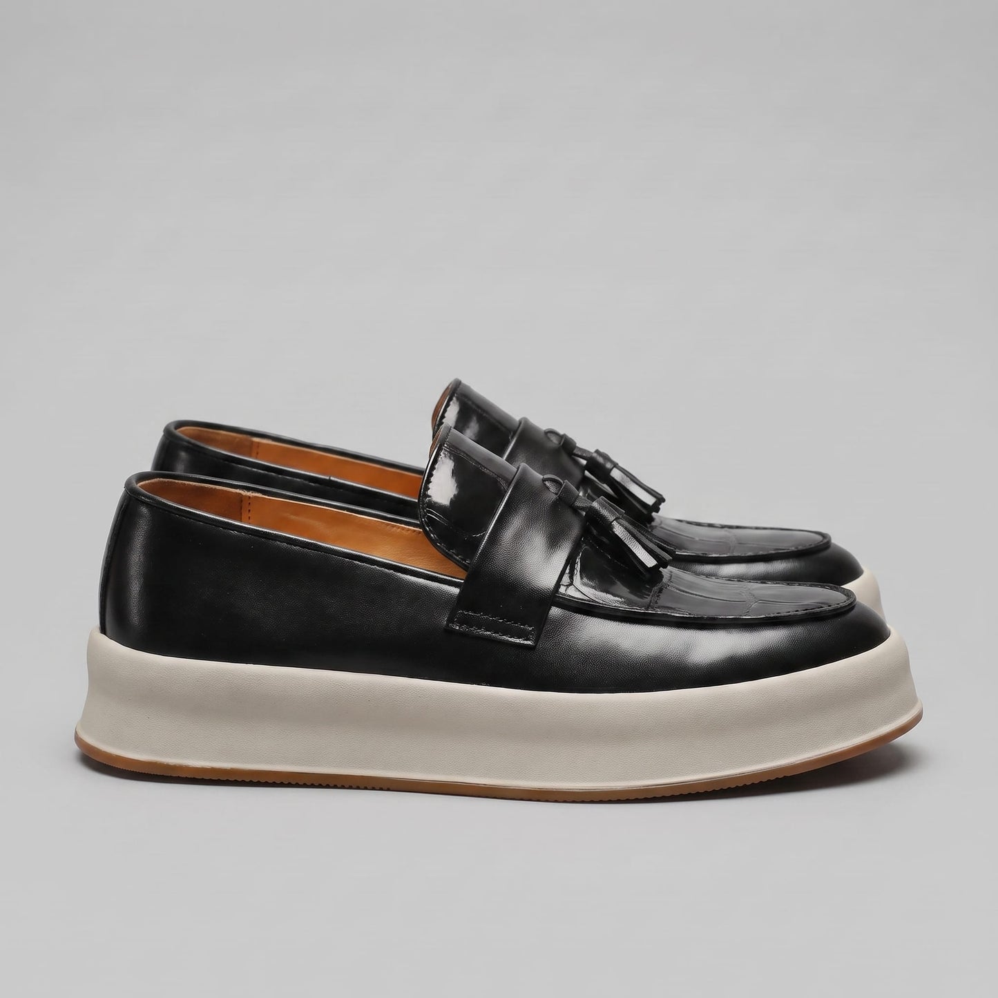 Herren Kunstlederloafer mit Quasten und Plateausohle | Emmerich_4