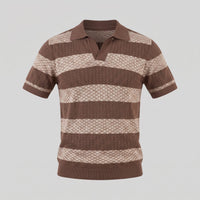 Herren Strickpoloshirt mit offenem Kragen | Timo