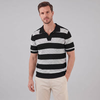 Herren Strickpoloshirt mit offenem Kragen | Timo