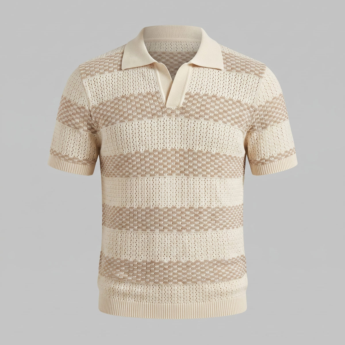 Herren Strickpoloshirt mit offenem Kragen | Timo_2