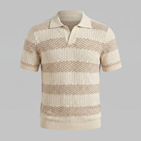 Herren Strickpoloshirt mit offenem Kragen | Timo