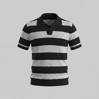 Herren Strickpoloshirt mit offenem Kragen | Timo