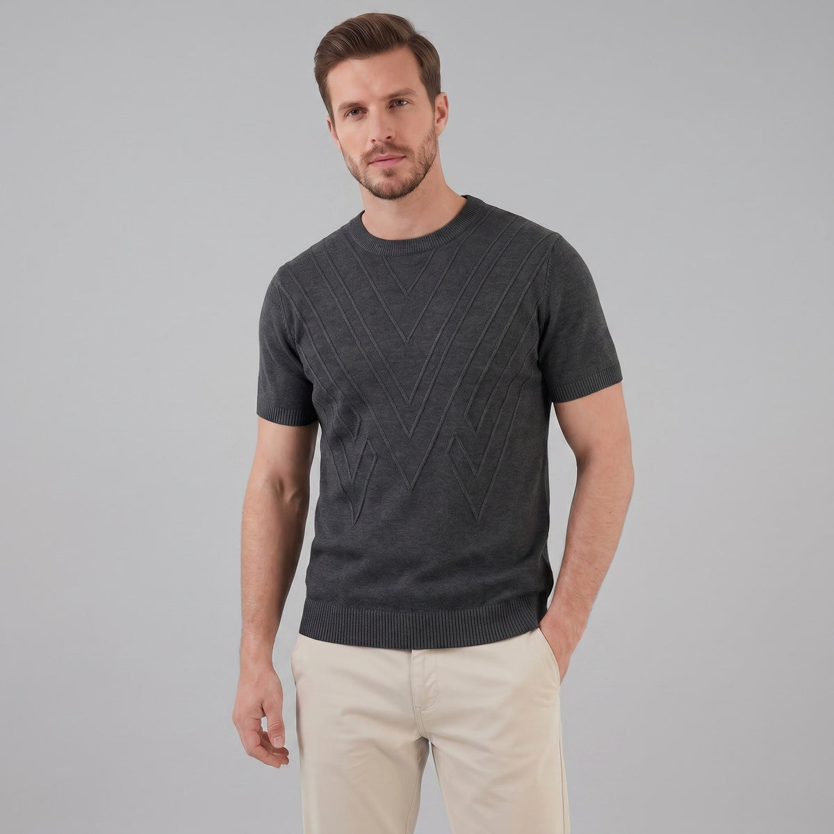 Herren Strickshirt mit Chevronmuster | Klaus