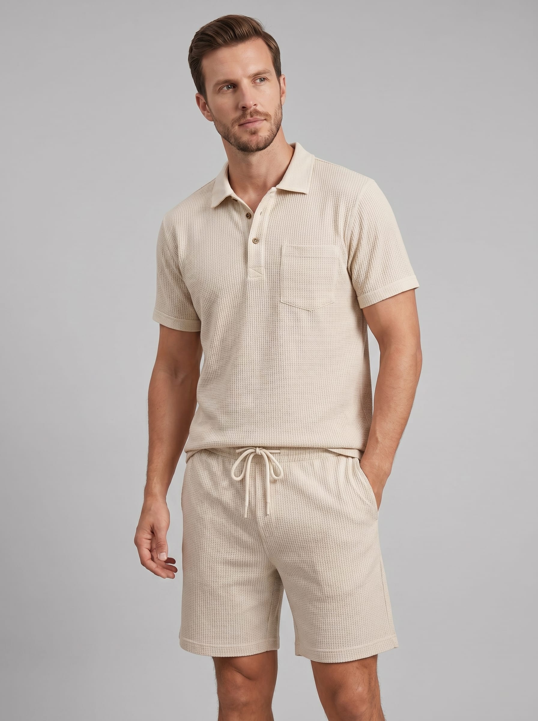 Herren Waffelstrick-Set mit Poloshirt | Eberhard