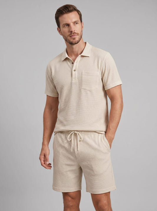 Herren Waffelstrick-Set mit Poloshirt | Eberhard_1