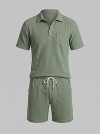 Herren Waffelstrick-Set mit Poloshirt | Eberhard
