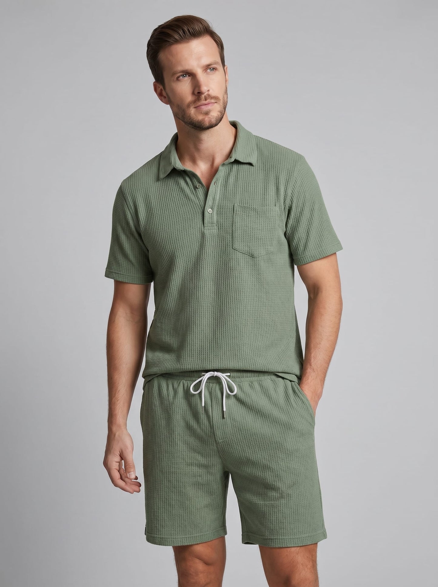 Herren Waffelstrick-Set mit Poloshirt | Eberhard_6
