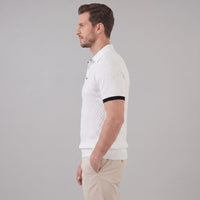 Herren Strickpolo mit Rautenmuster und Kontrastdetails | Peter