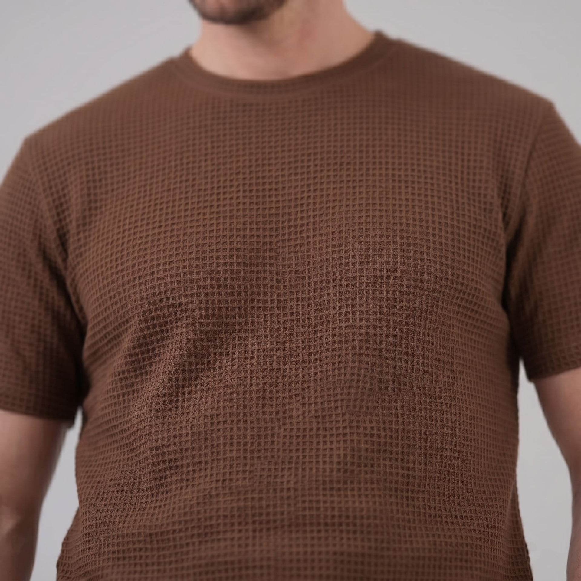 Herren T-Shirt Waffelstrick mit Rundhalsausschnitt | Eckehard