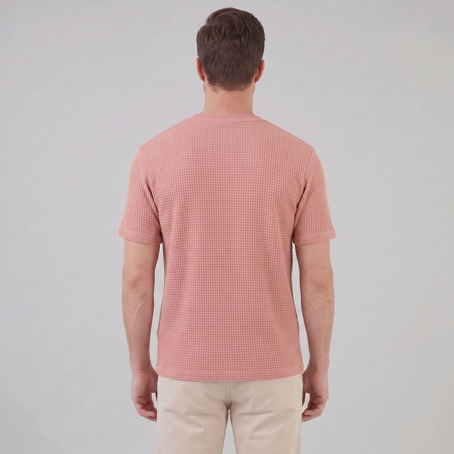 Herren T-Shirt Waffelstrick mit Rundhalsausschnitt | Eckehard_8