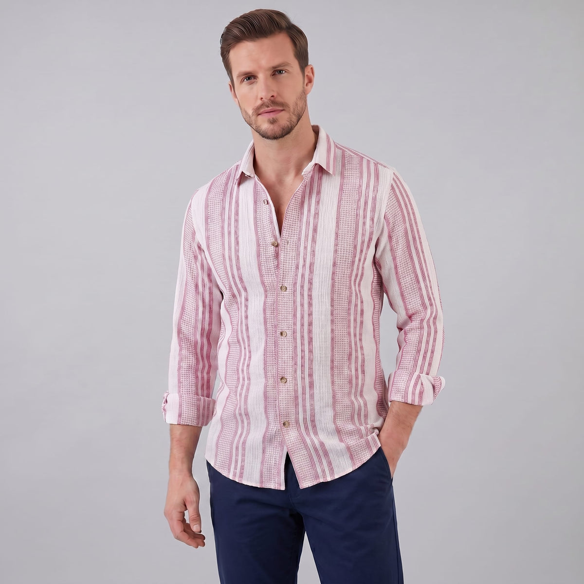 Herren Streifenhemd aus Leinenmischung Regular Fit | Konstantin_13