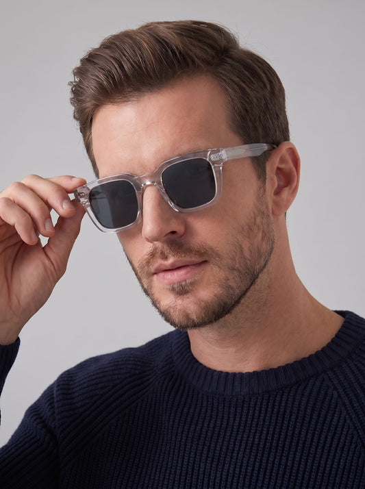 Herren Sonnenbrille eckig mit dunklen Gläsern | Hasso_1