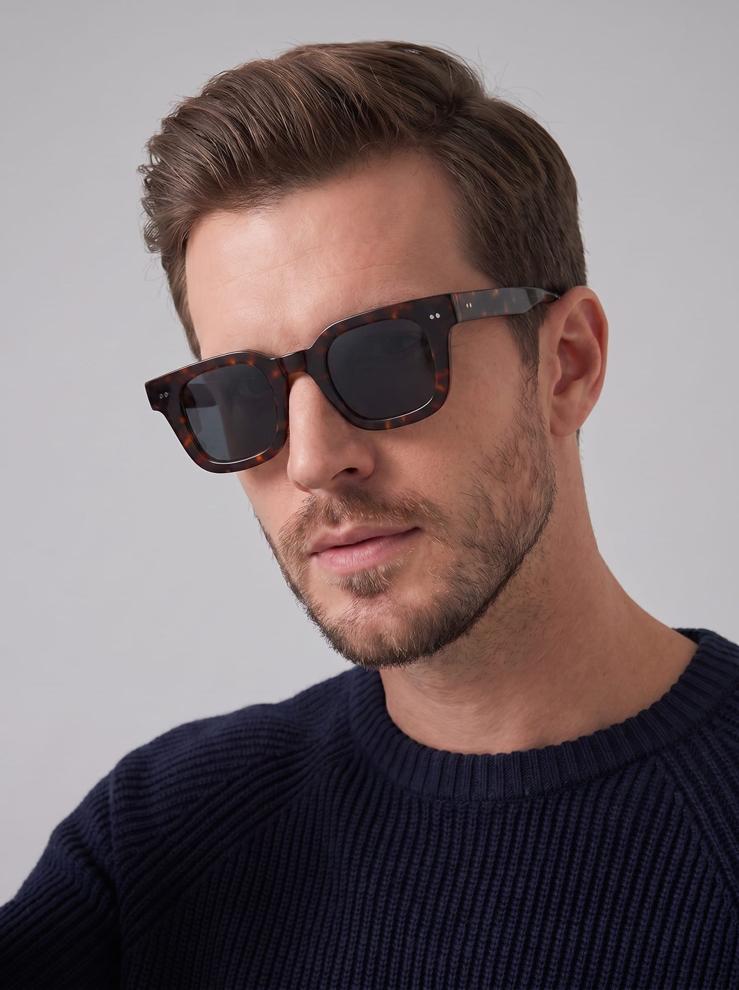 Herren Sonnenbrille eckig mit dunklen Gläsern | Hasso_4