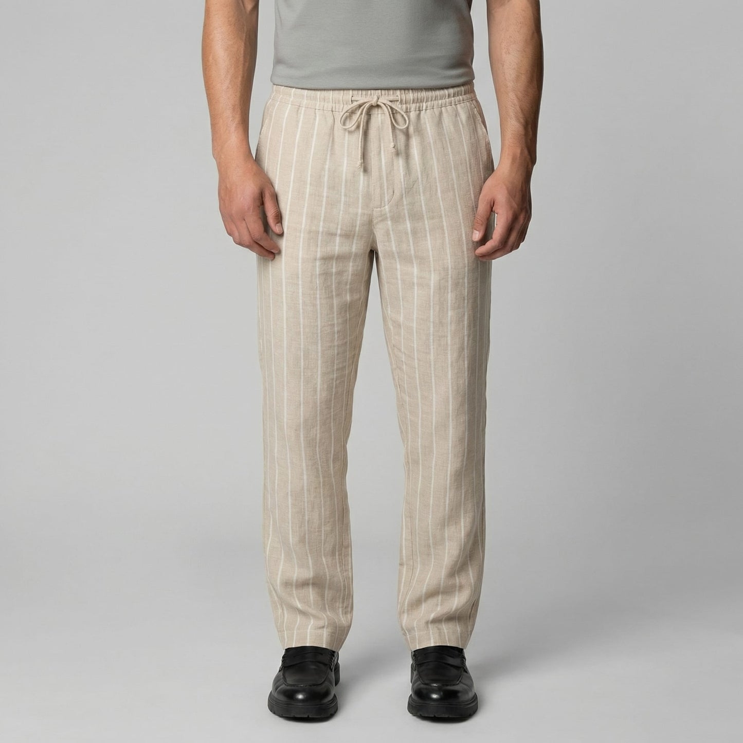 Herren Leinenhose mit Streifen und Kordelzug | Arnulf_1