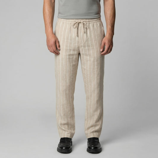 Herren Leinenhose mit Streifen und Kordelzug | Arnulf_1