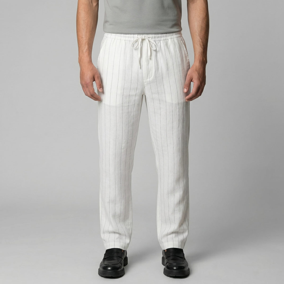 Herren Leinenhose mit Streifen und Kordelzug | Arnulf_11
