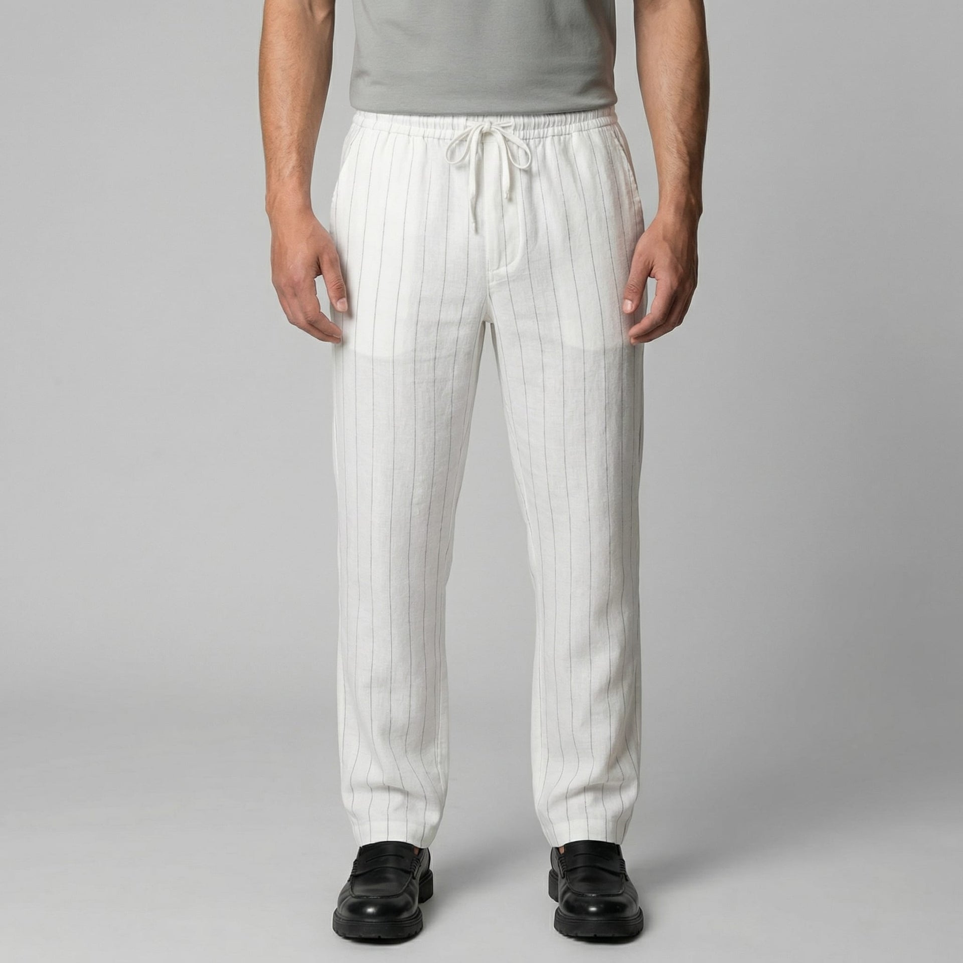 Herren Leinenhose mit Streifen und Kordelzug | Arnulf