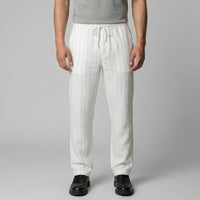 Herren Leinenhose mit Streifen und Kordelzug | Arnulf