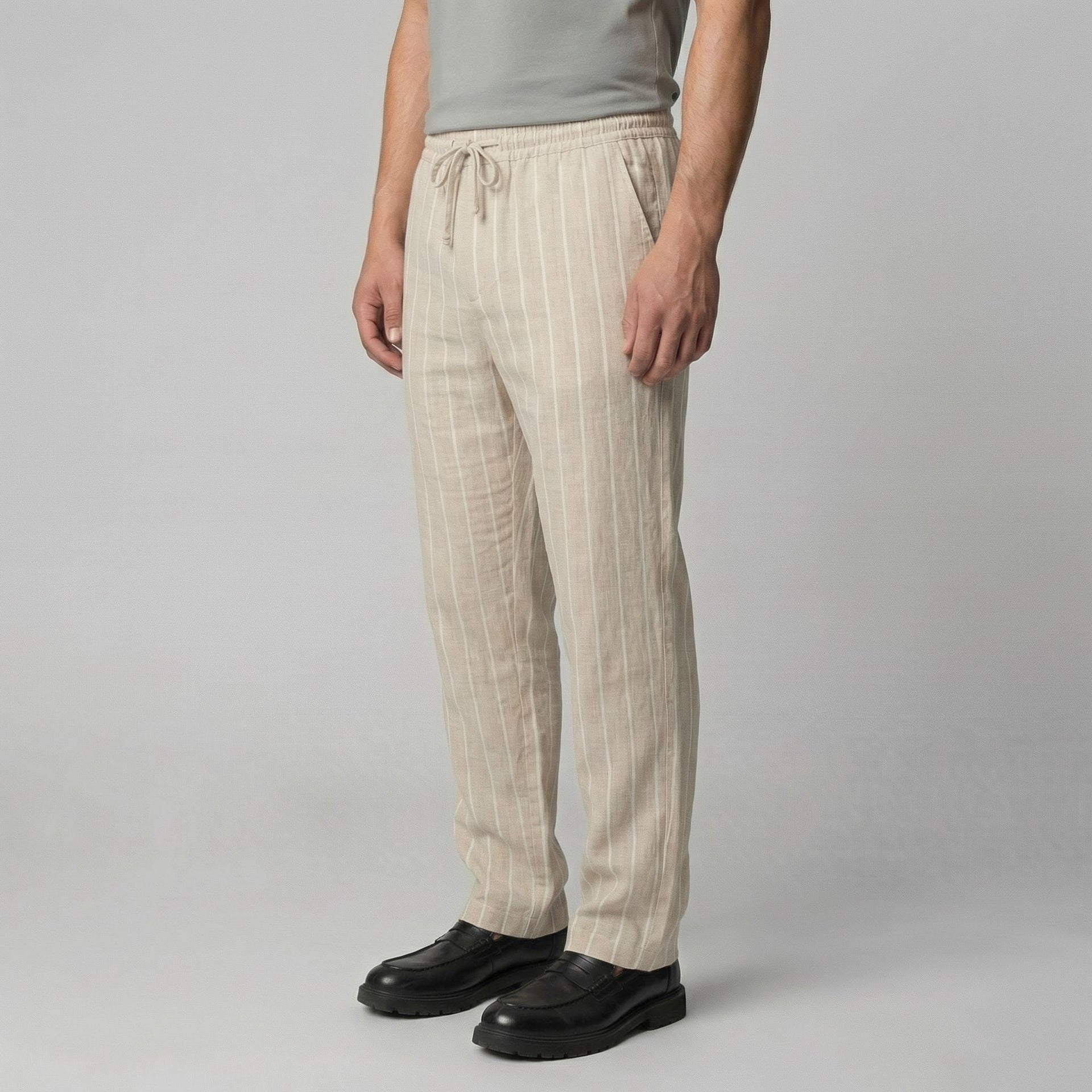 Herren Leinenhose mit Streifen und Kordelzug | Arnulf