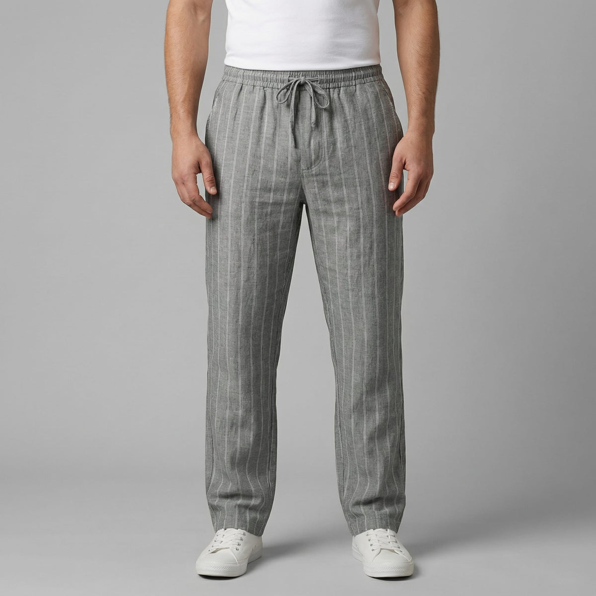 Herren Leinenhose mit Streifen und Kordelzug | Arnulf