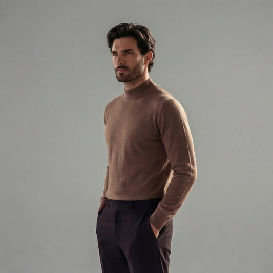Herren Feinstrickpullover mit Stehkragen | Theo_1